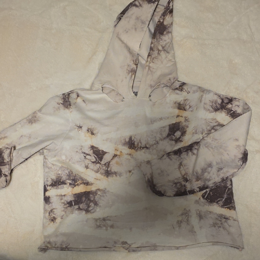 Affliction Tie-Dye Hoodie - Cream and Brown